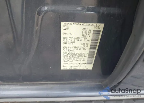 2012 Nissan Pathfinder Sv z USA, uszkodzony, nr VIN 5N1AR1NB0CC638290